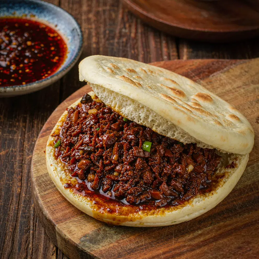 腊汁肉夹馍（陕菜（西北菜））成品图